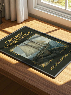 Captains Courageous Classic Book Art Print by Rudyard Kipling – print on a sunlit desk