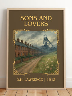 Sons And Lovers Classic Book Art Print by D.H. Lawrence – framed print leaning on a wooden floor