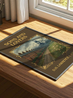 Sons And Lovers Classic Book Art Print by D.H. Lawrence – print on a sunlit desk