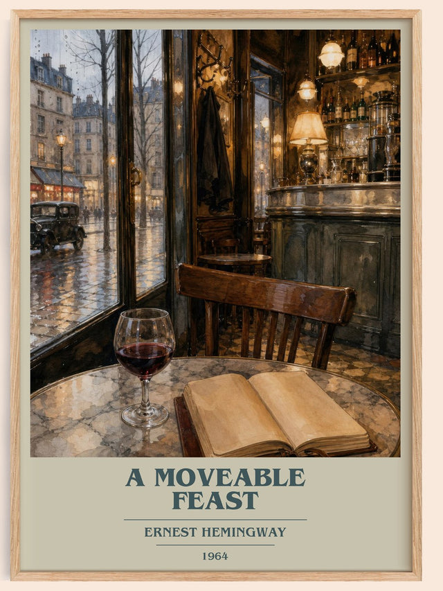 A Moveable Feast Book Cover Poster by Ernest Hemingway