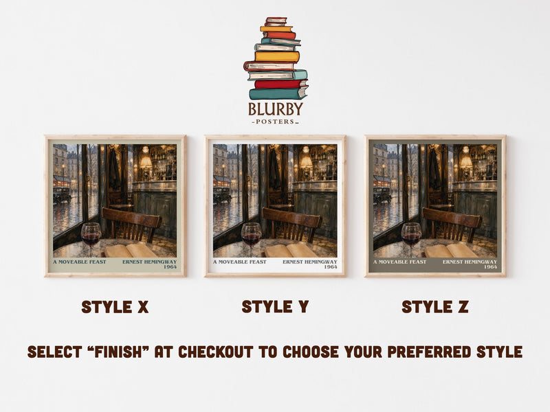 A Moveable Feast literary print in frame leaning in hallway – memoir wall art