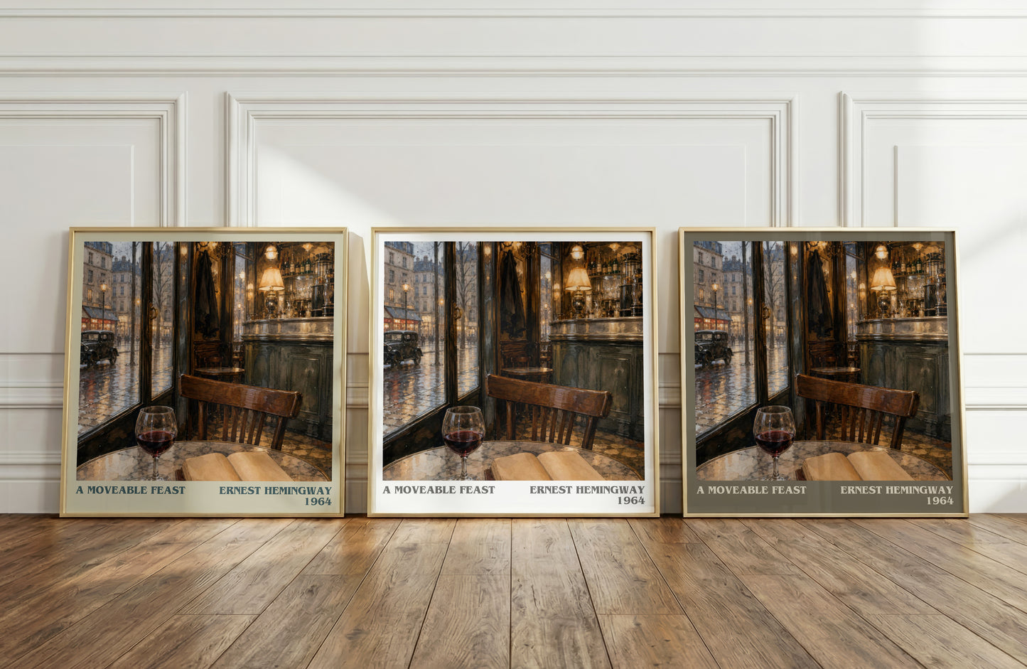 A Moveable Feast literary art print colour and style options – Ernest Hemingway book art
