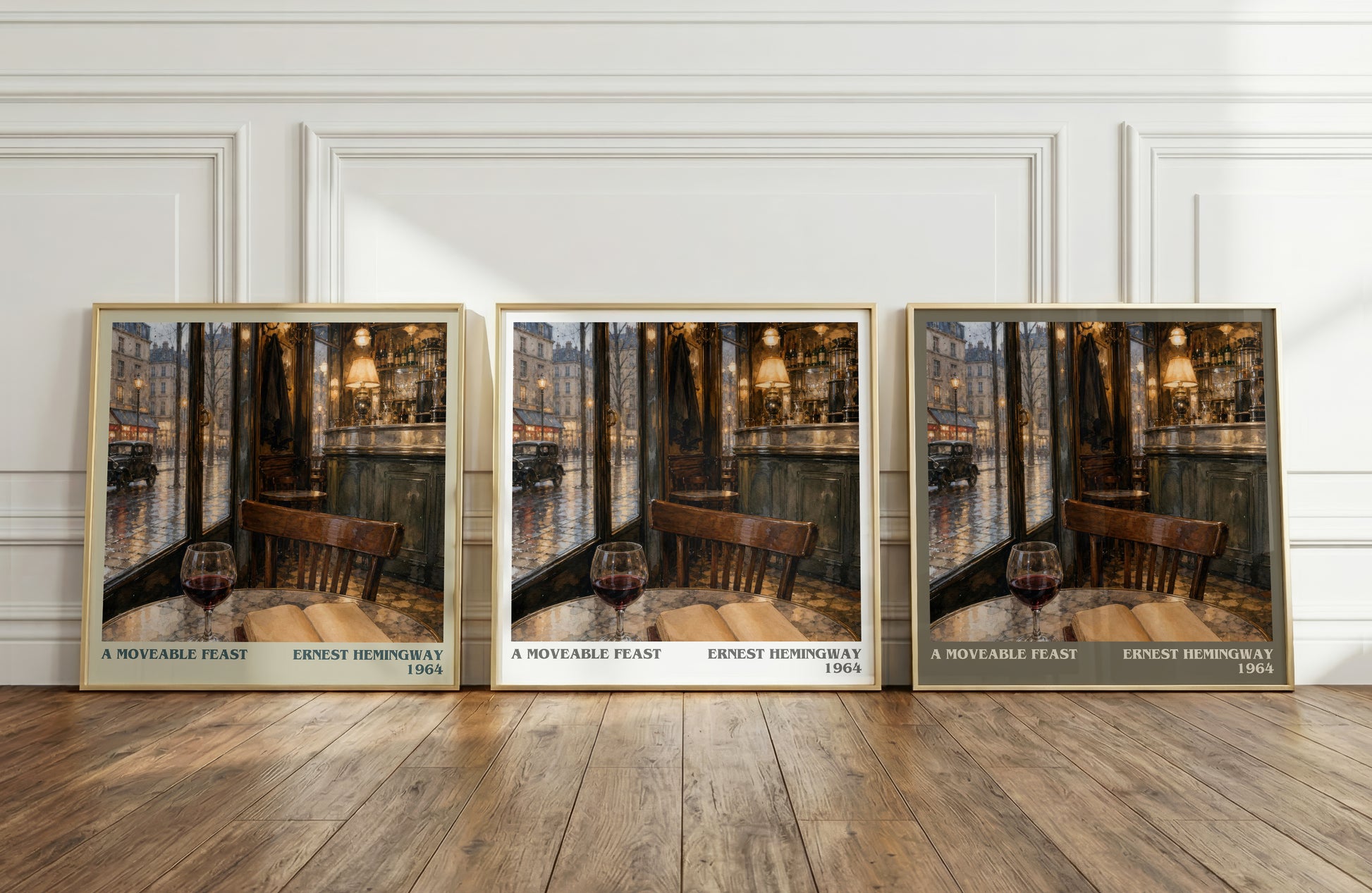 A Moveable Feast literary art print colour and style options – Ernest Hemingway book art