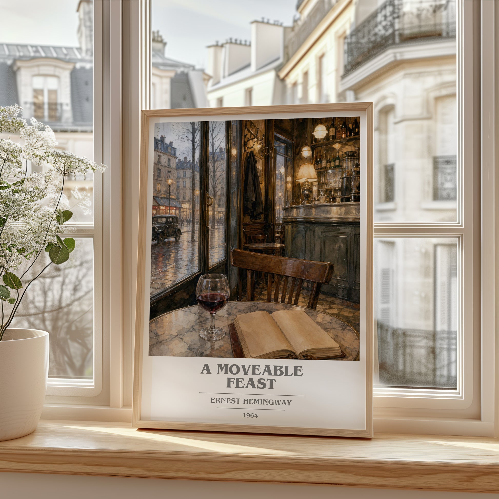 A Moveable Feast book cover poster colour and style options – Ernest Hemingway book art