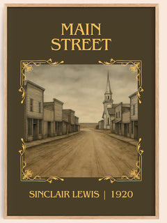 Main Street Classic Book Art Print by Sinclair Lewis – book poster