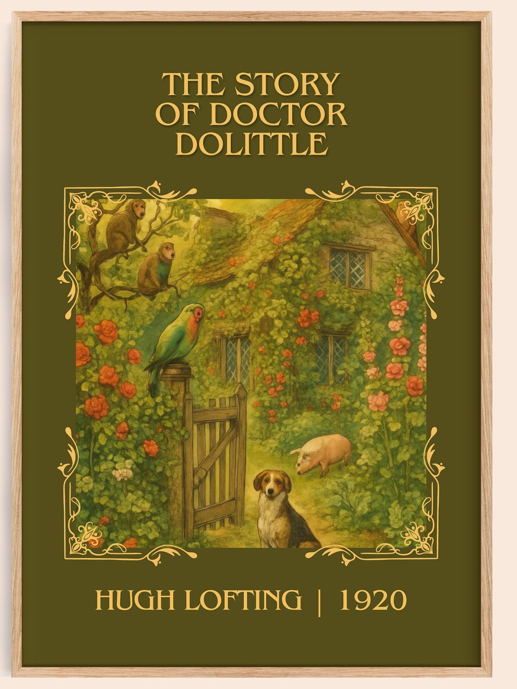 The Story Of Doctor Dolittle Classic Book Art Print by Hugh Lofting – book poster
