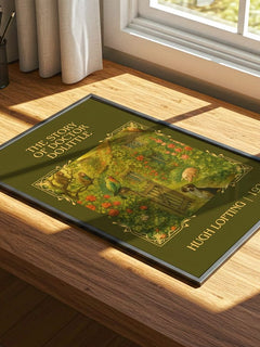 The Story Of Doctor Dolittle Classic Book Art Print by Hugh Lofting – print on a sunlit desk