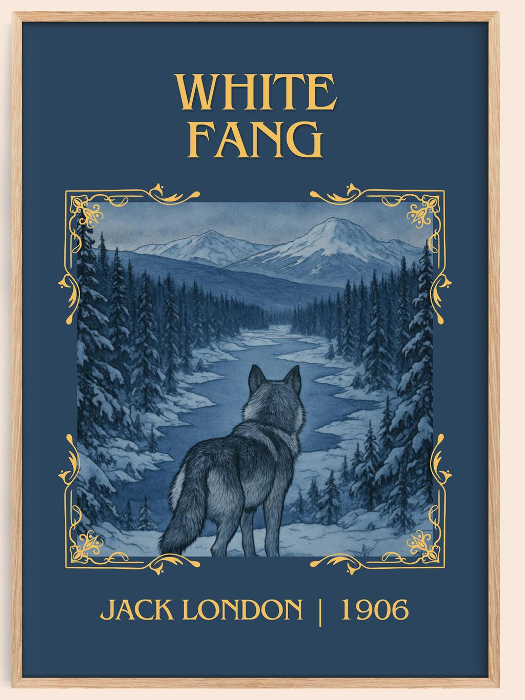 White Fang Classic Book Art Print by Jack London – book poster