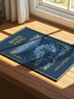 White Fang Classic Book Art Print by Jack London – print on a sunlit desk