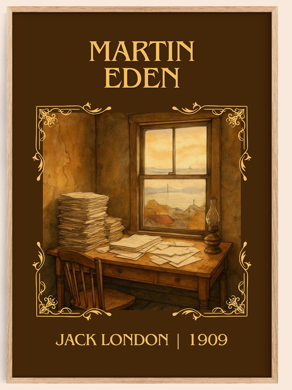 Martin Eden Classic Book Art Print by Jack London – book poster