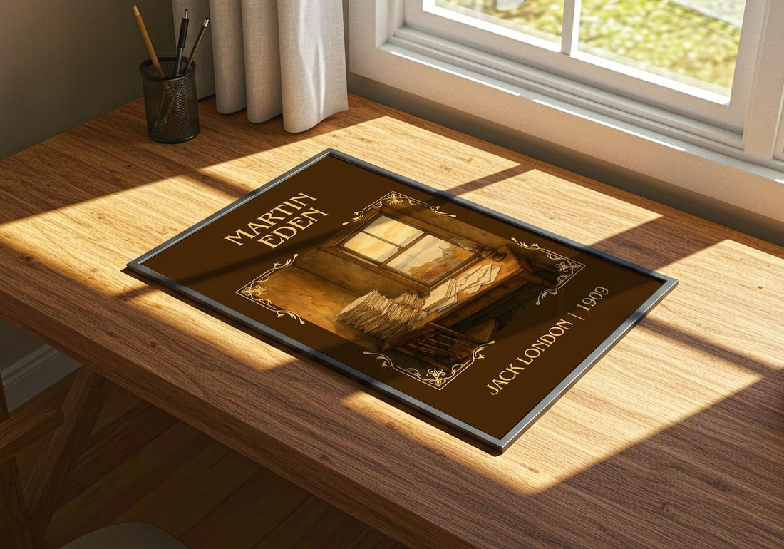 Martin Eden Classic Book Art Print by Jack London – print on a sunlit desk