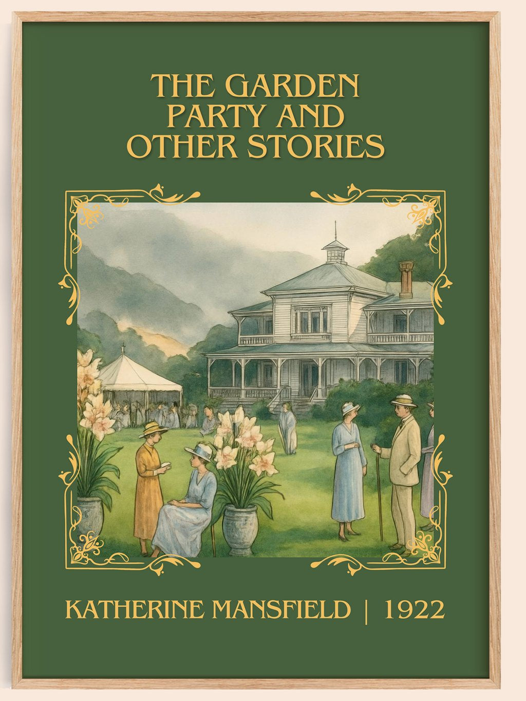 Garden Party And Other Stories Classic Book Art Print by K. Mansfield – book poster