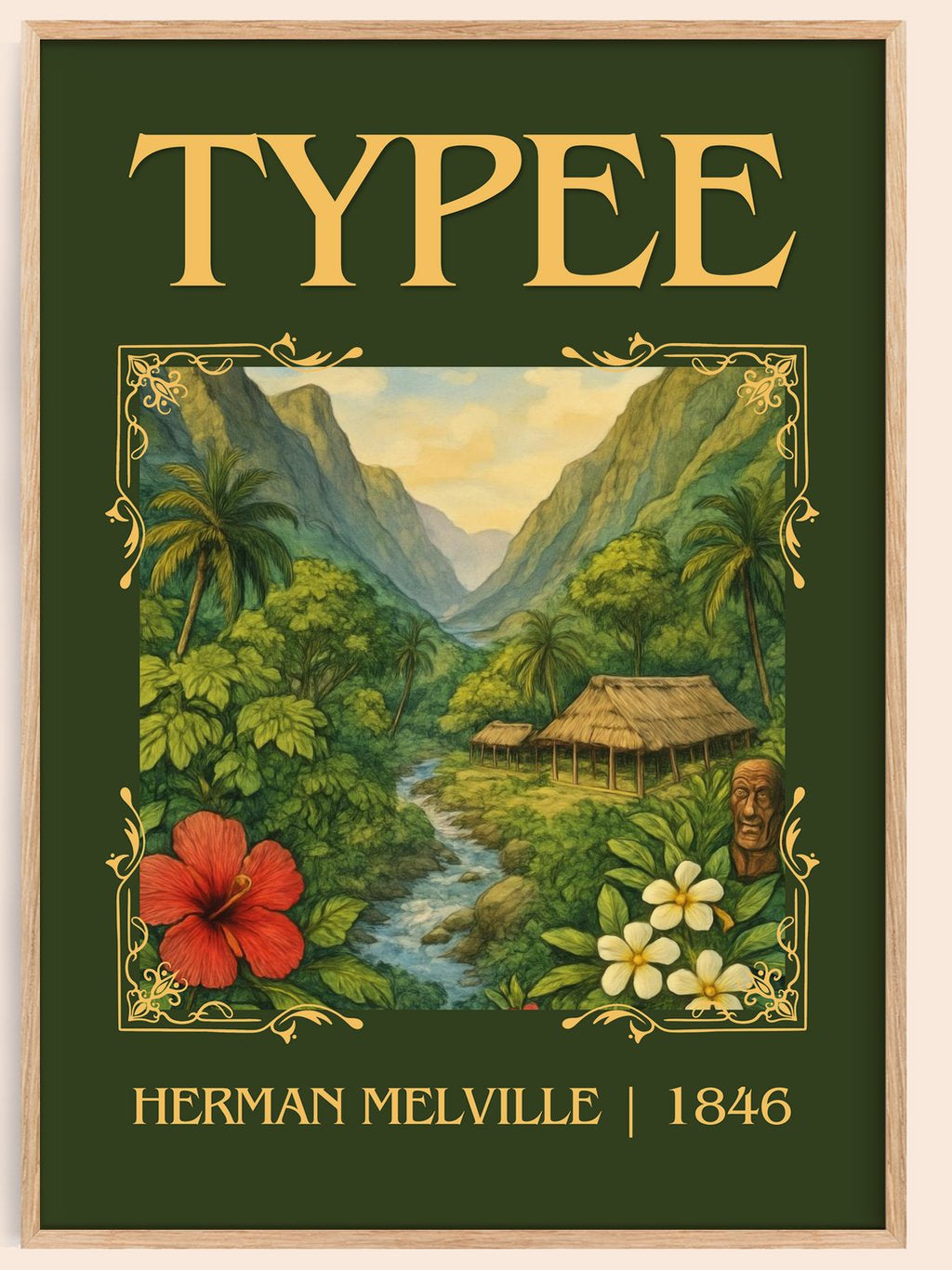 Typee Classic Book Art Print by Herman Melville – book poster