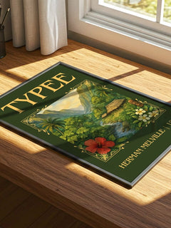 Typee Classic Book Art Print by Herman Melville – print on a sunlit desk