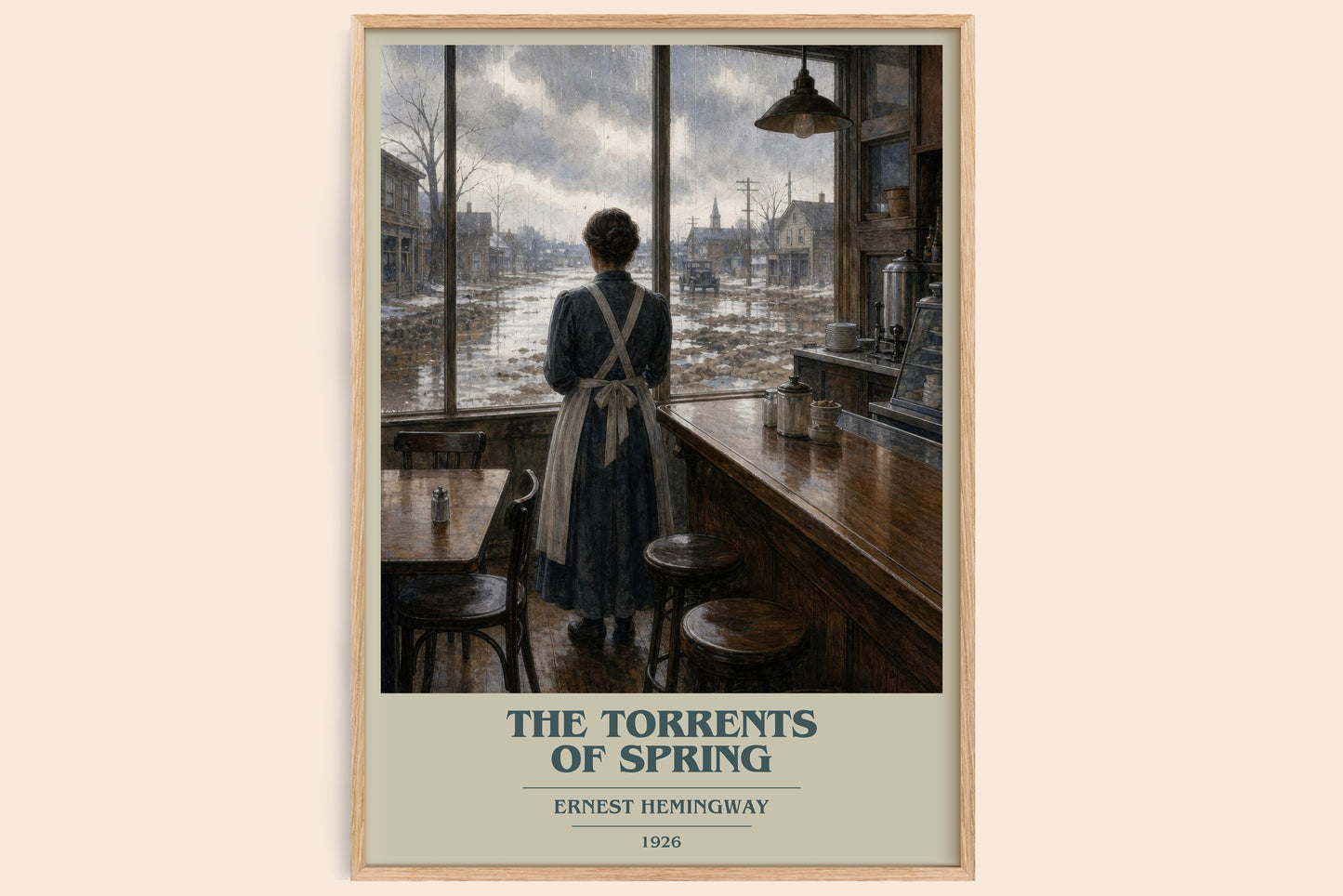 The Torrents Of Spring book cover book poster by Ernest Hemingway – framed literary art print