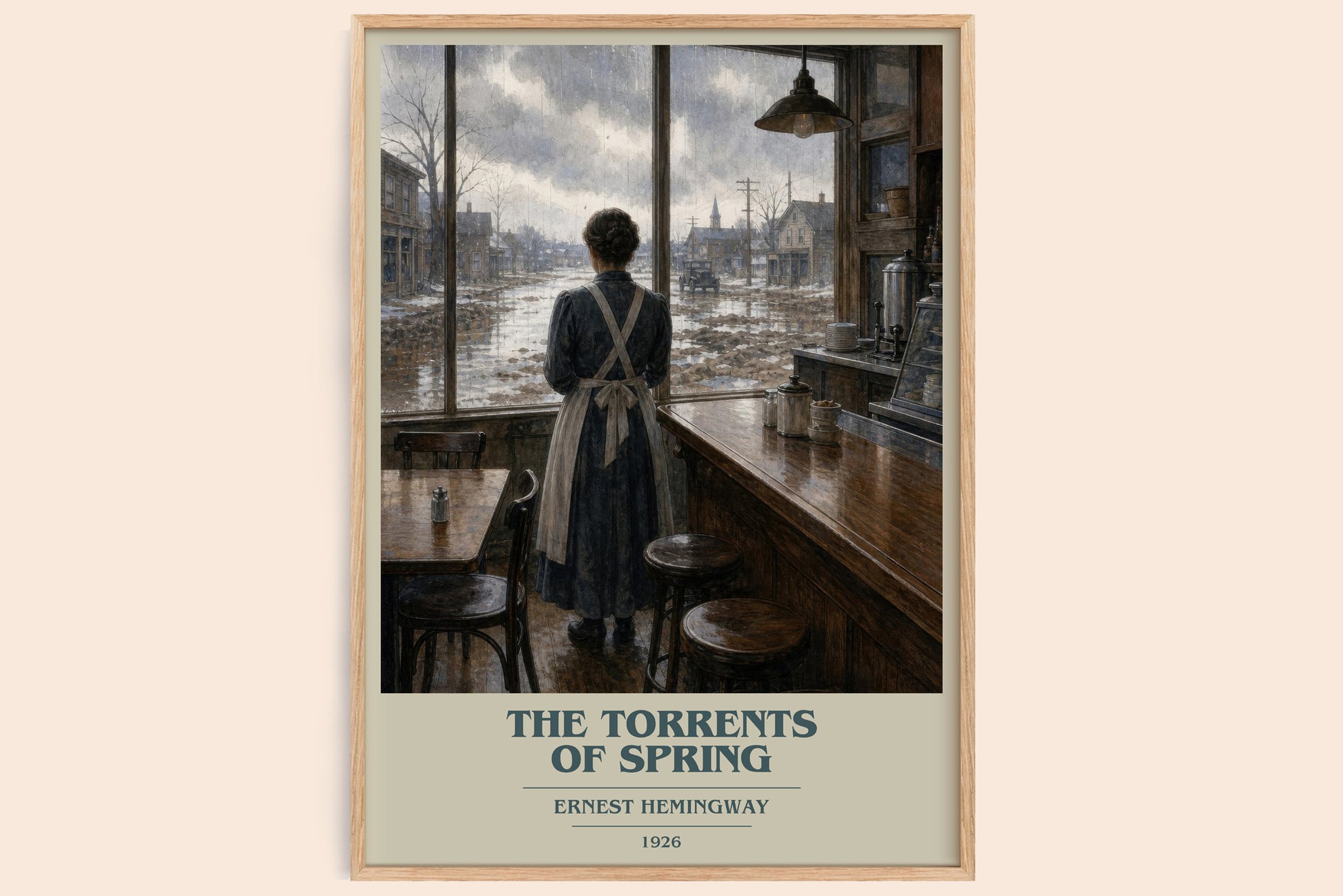 The Torrents Of Spring book cover book poster by Ernest Hemingway – framed literary art print