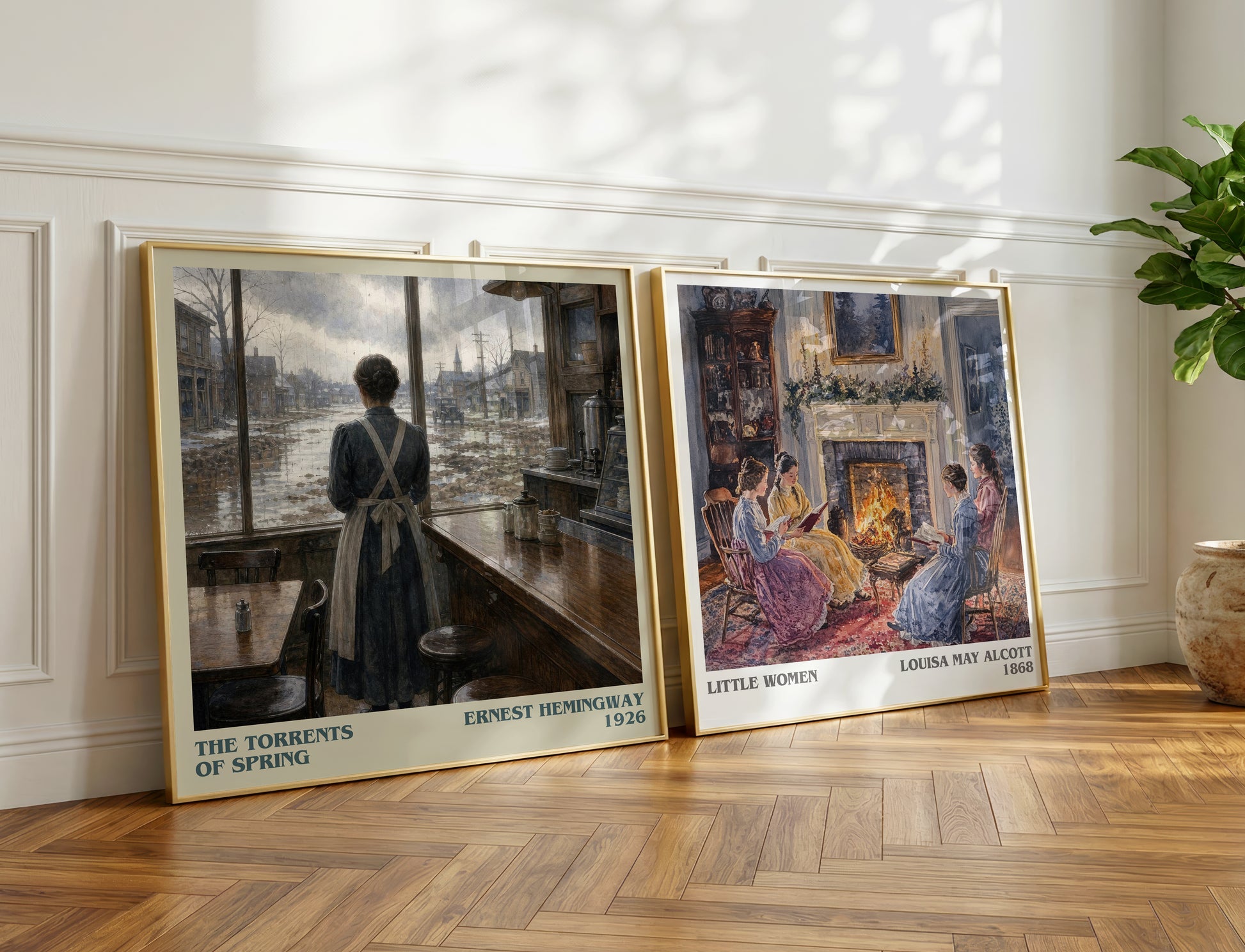 The Torrents Of Spring literary print on bookshelf – Ernest Hemingway fan gift