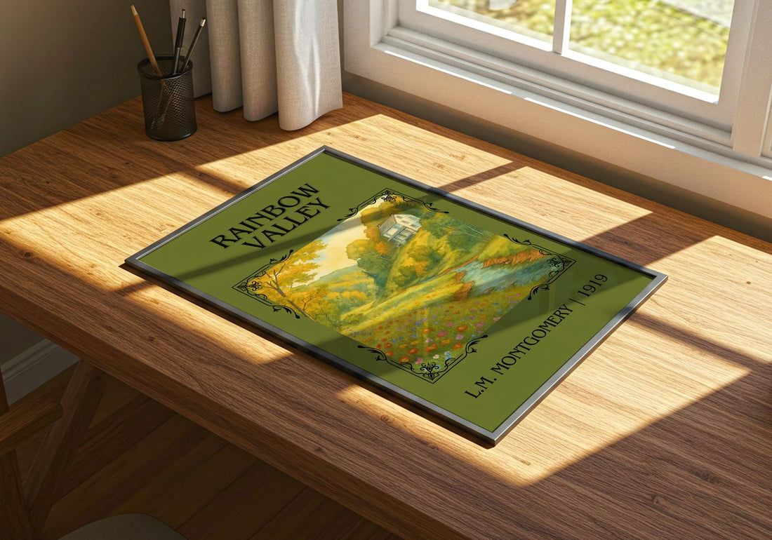 Rainbow Valley Classic Book Art Print by L.M. Montgomery – print on a sunlit desk