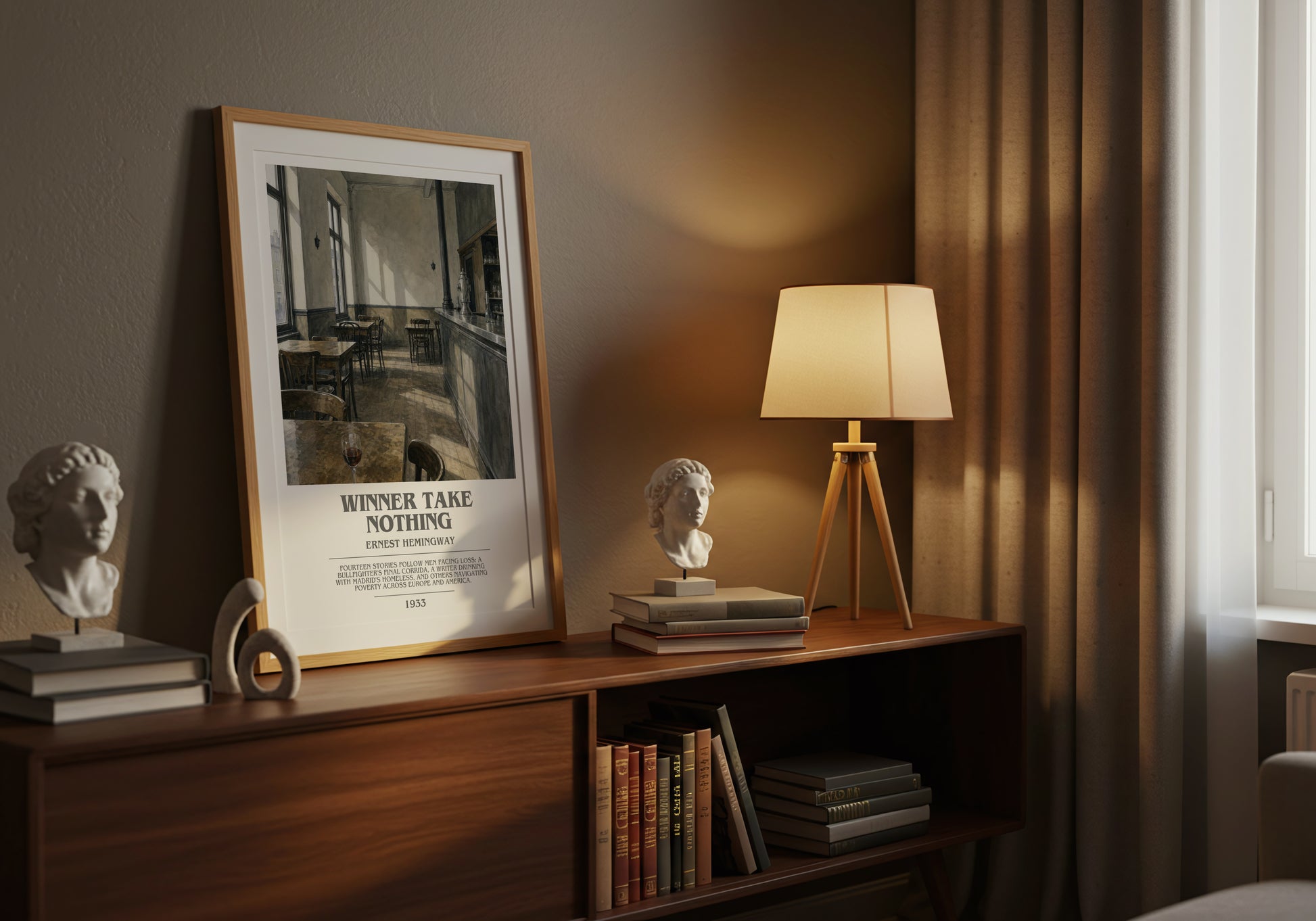 Winner Take Nothing bookish book poster framed on wall – literary fiction wall art