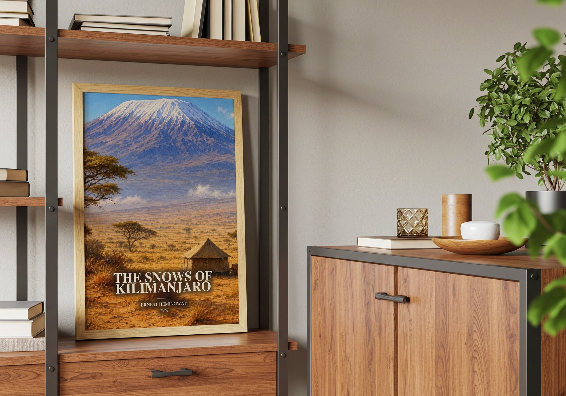 The Snows Of Kilimanjaro book watercolour illustration paper finish options – matte satin gloss