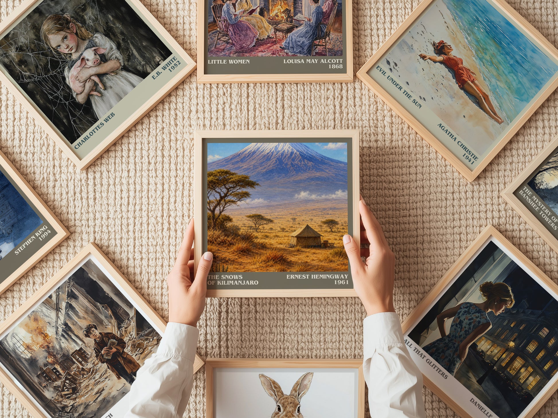 The Snows Of Kilimanjaro literary book poster framed on wall – literary fiction wall art
