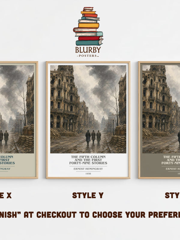 The Fifth Column And The First Forty-Nine Stories book cover print in frame leaning in hallway – literary fiction wall art