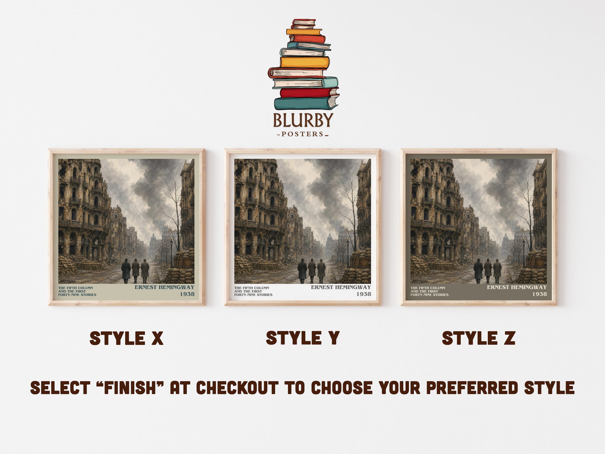 The Fifth Column And The First Forty-Nine Stories literary print in frame leaning in hallway – literary fiction wall art
