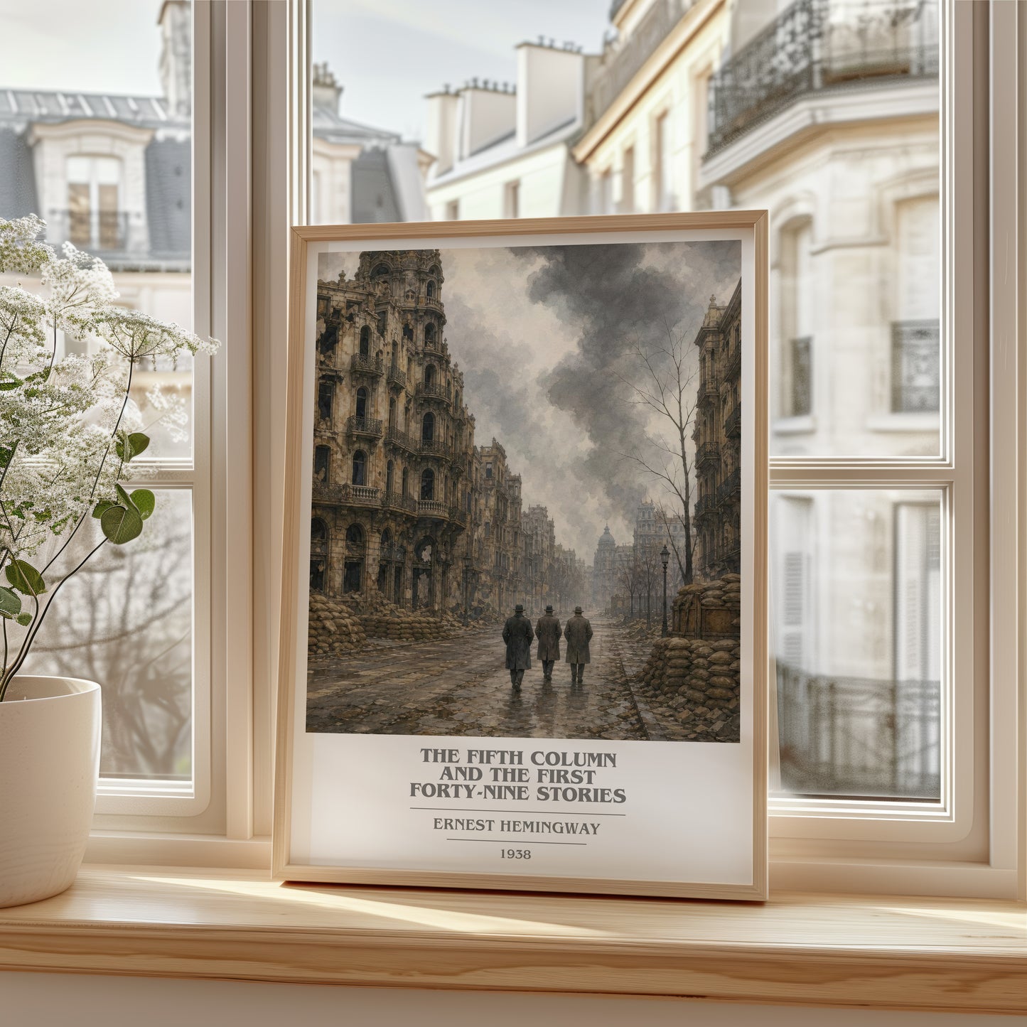 The Fifth Column And The First Forty-Nine Stories book cover poster colour and style options – Ernest Hemingway book art