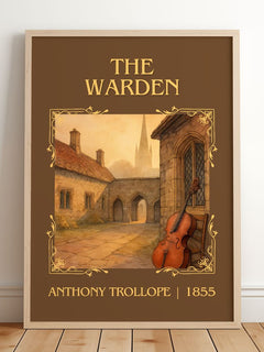 The Warden Classic Book Art Print by Anthony Trollope – framed print leaning on a wooden floor