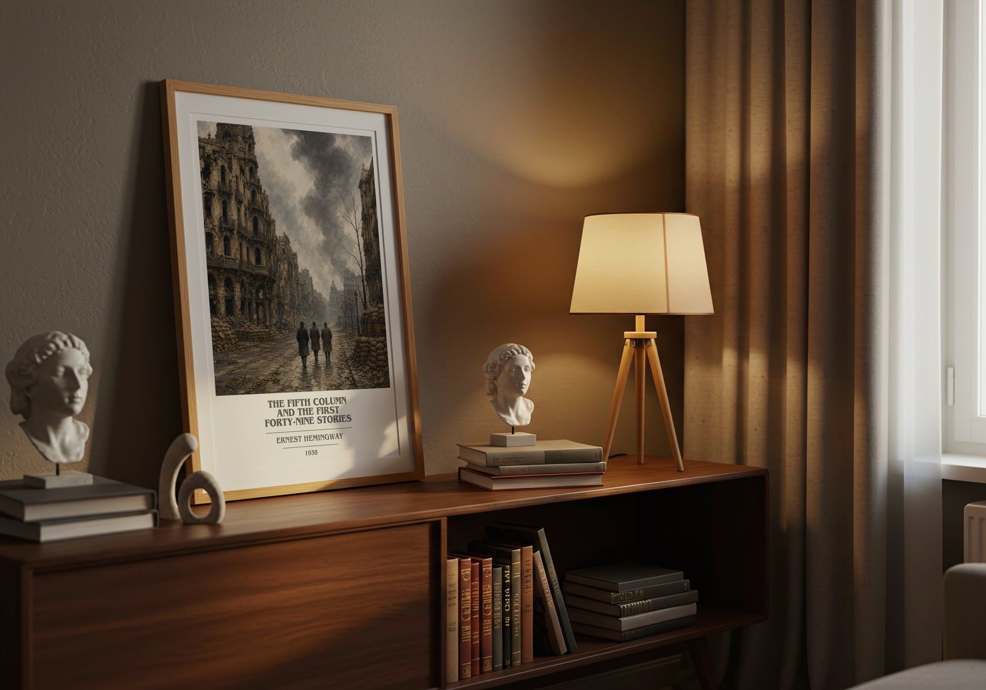 The Fifth Column And The First Forty-Nine Stories book cover book poster framed on wall – literary fiction wall art