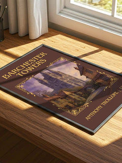 Barchester Towers Classic Book Art Print by Anthony Trollope – print on a sunlit desk