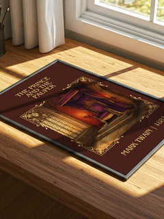 The Prince And The Pauper Classic Book Art Print by Mark Twain – print on a sunlit desk