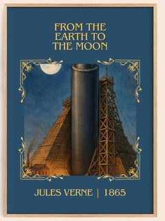 From The Earth To The Moon Classic Book Art Print by Jules Verne – book poster
