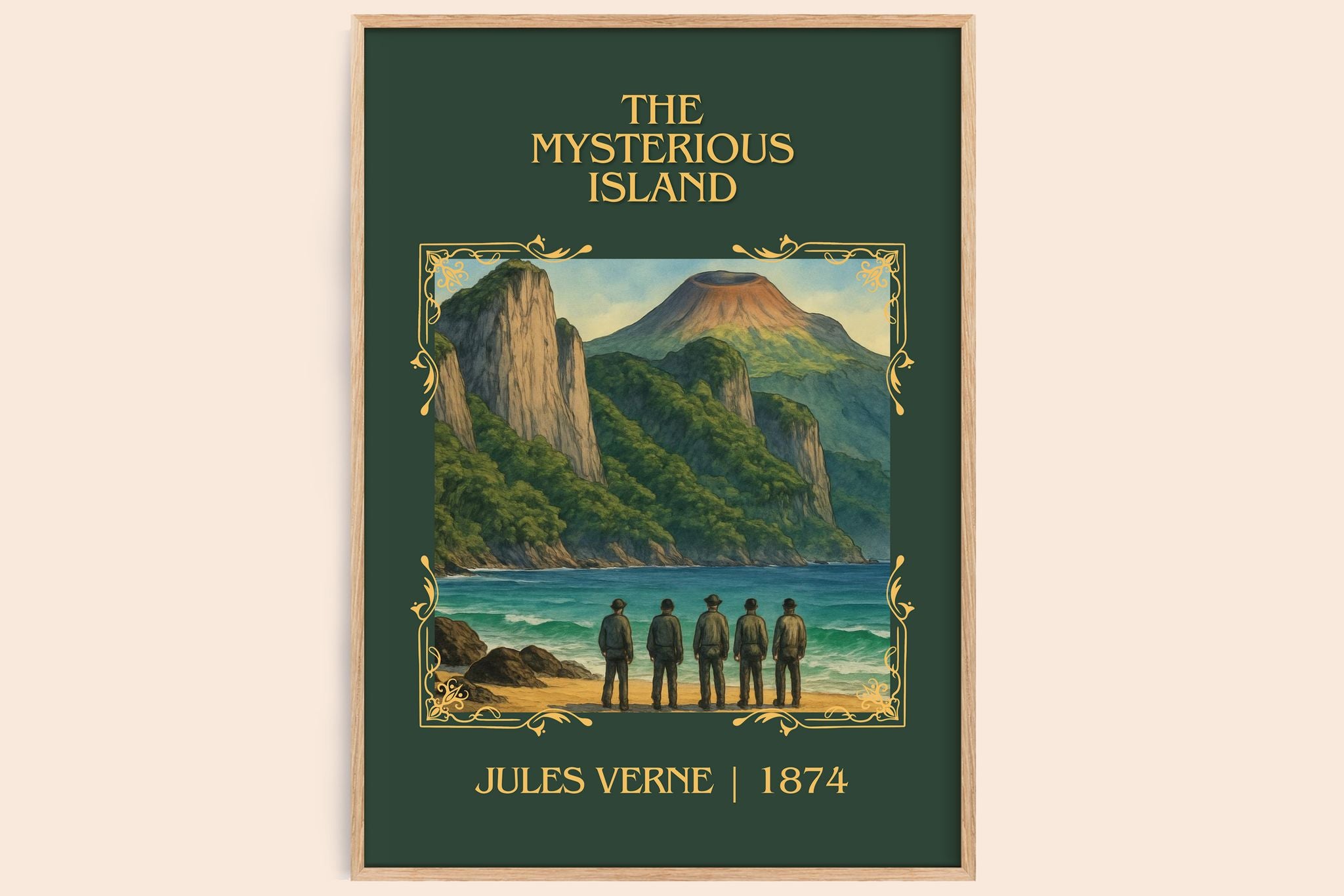 The Mysterious Island Classic Book Art Print by Jules Verne