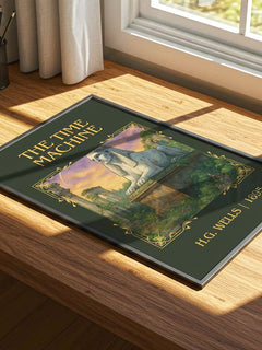 The Time Machine Classic Book Art Print by H.G. Wells – print on a sunlit desk