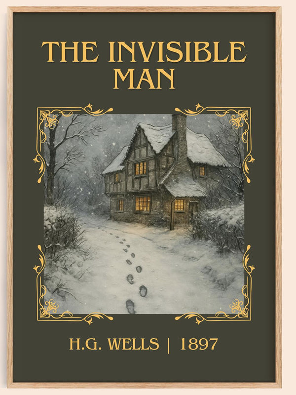 The Invisible Man Classic Book Art Print by H.G. Wells – book poster