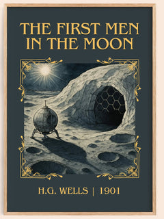 The First Men In The Moon Classic Book Art Print by H.G. Wells – book poster