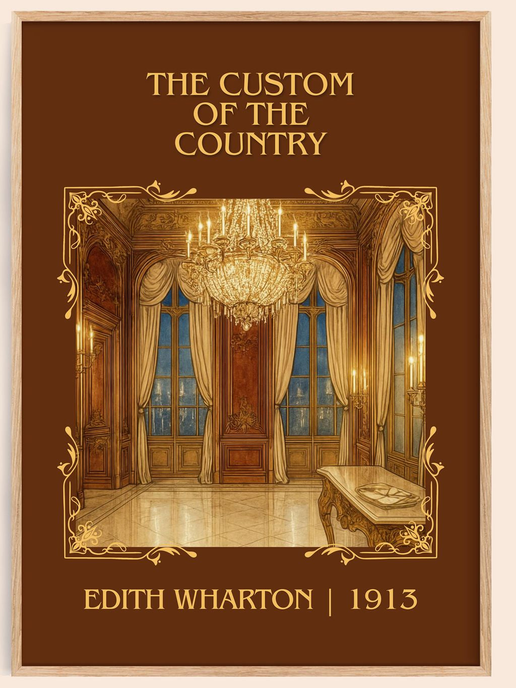 The Custom Of The Country Classic Book Art Print by Edith Wharton – book poster