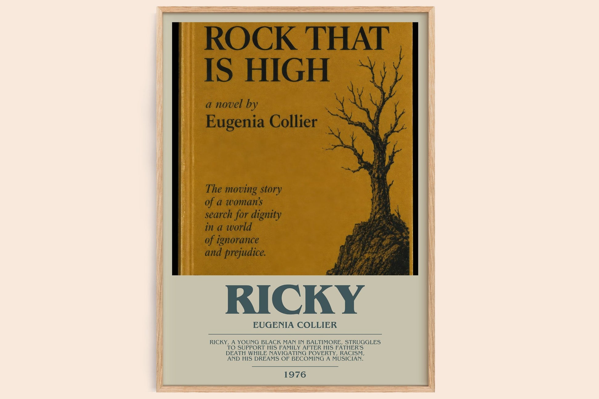 Ricky bookish book poster by Eugenia Collier – framed literary art print