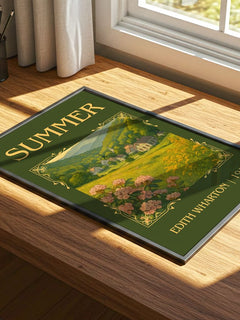 Summer Classic Book Art Print by Edith Wharton – print on a sunlit desk