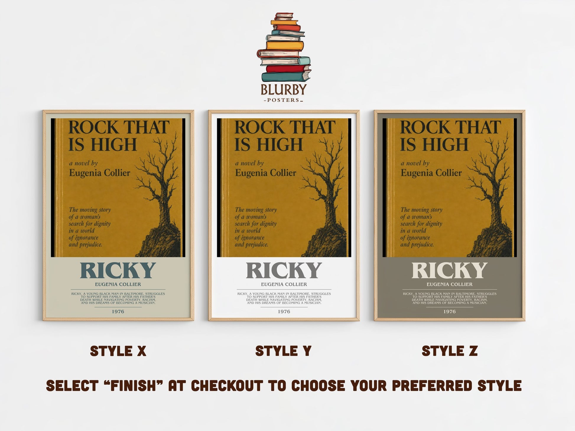 Ricky bookish print in frame leaning in hallway – young adult wall art