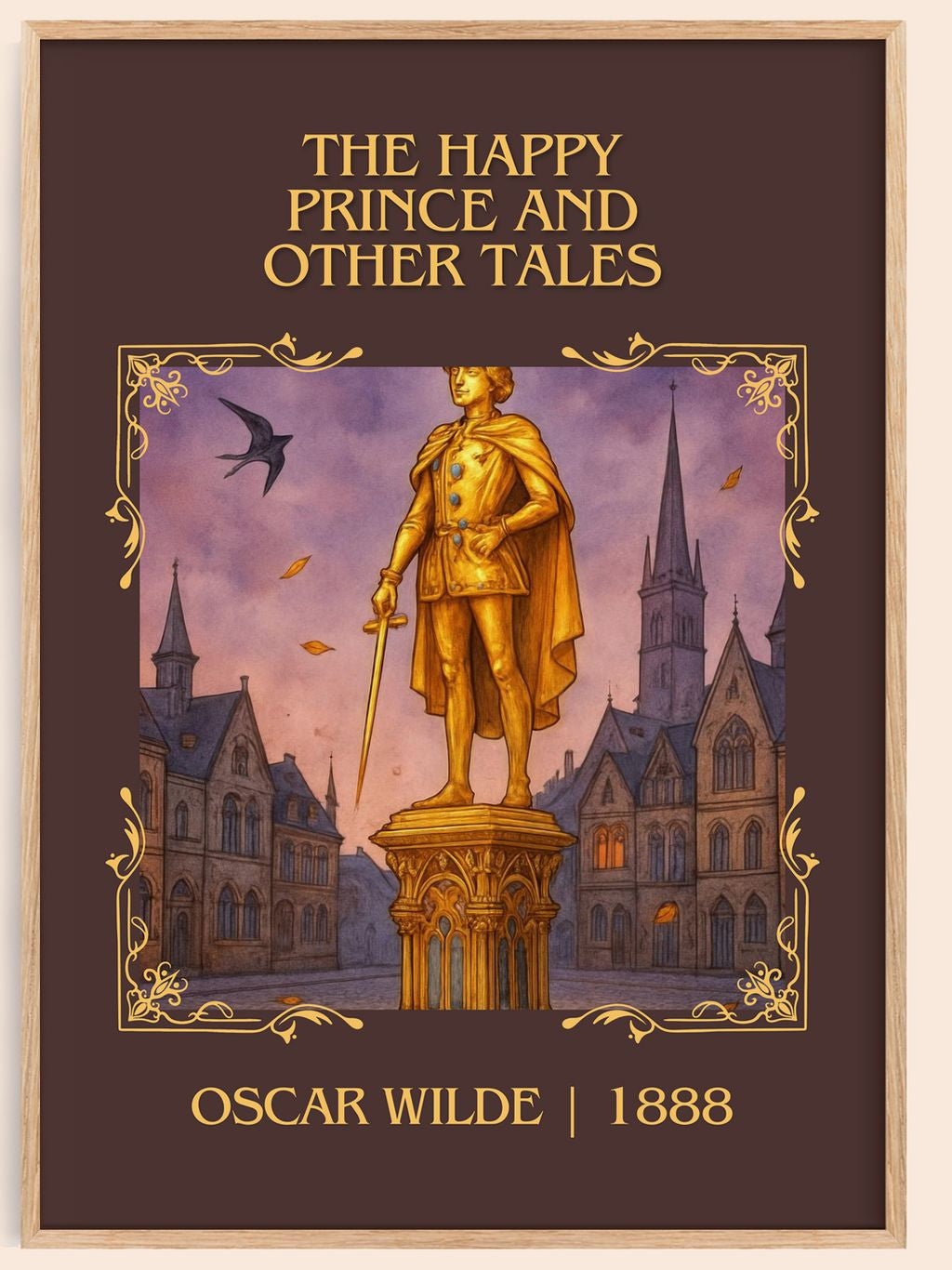 The Happy Prince And Other Tales Classic Book Art Print by Oscar Wilde – book poster