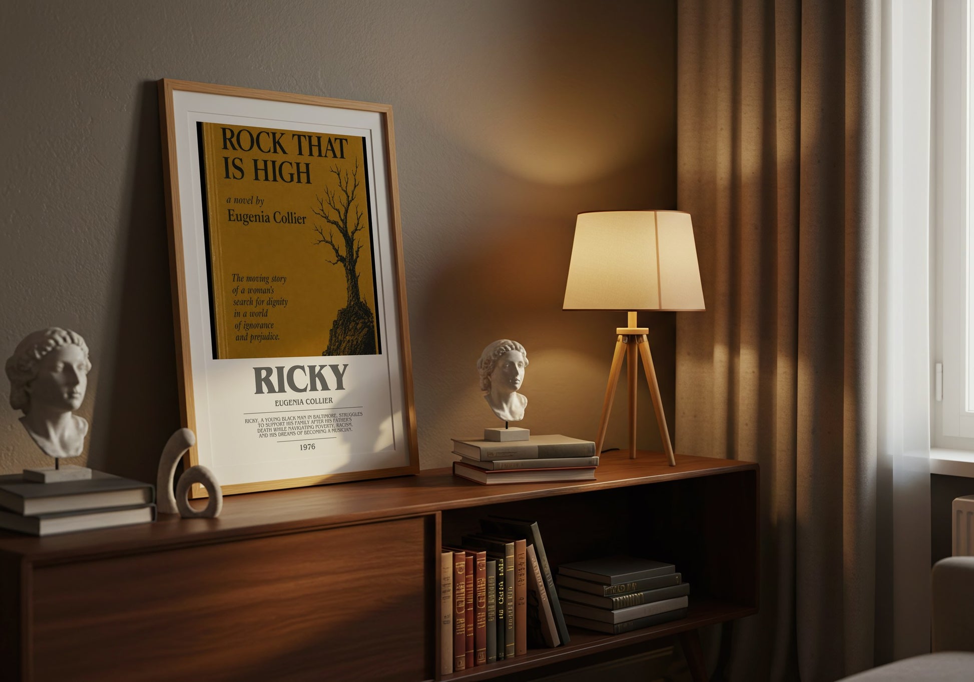 Ricky bookish book poster framed on wall – young adult wall art