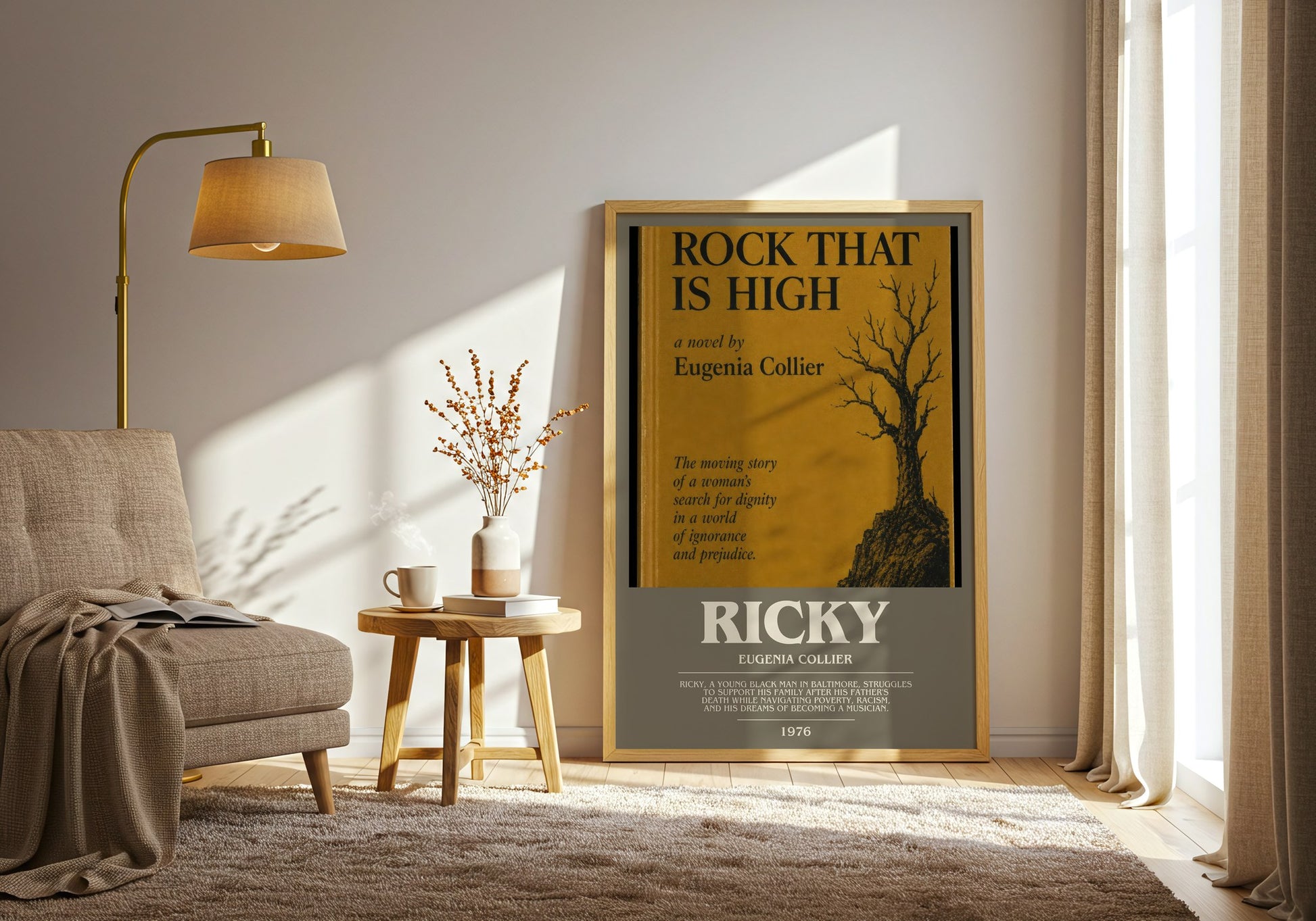 Ricky bookish print on bookshelf – Eugenia Collier fan gift