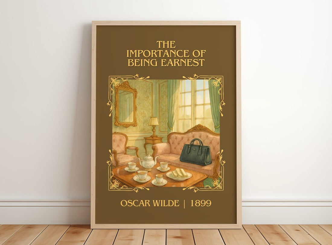 The Importance Of Being Earnest classic book art print in frame leaning in hallway – classic literature wall art