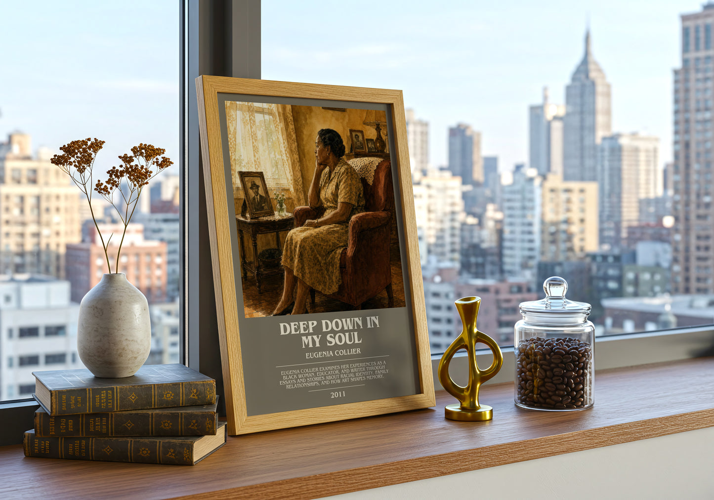 Deep Down In My Soul bookish print framed by window – literary home decor