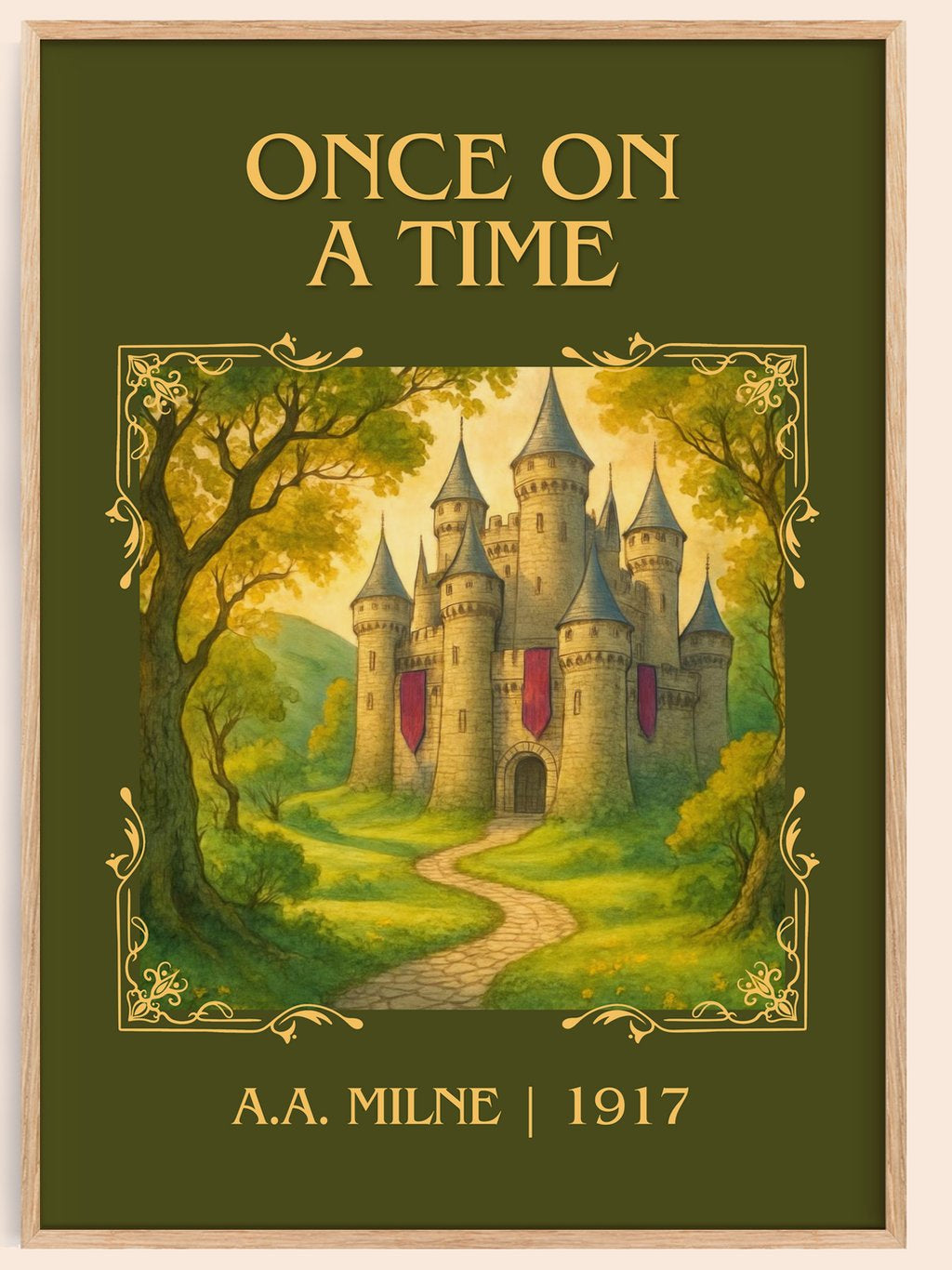 Once On A Time Classic Book Art Print by A.A. Milne – book poster