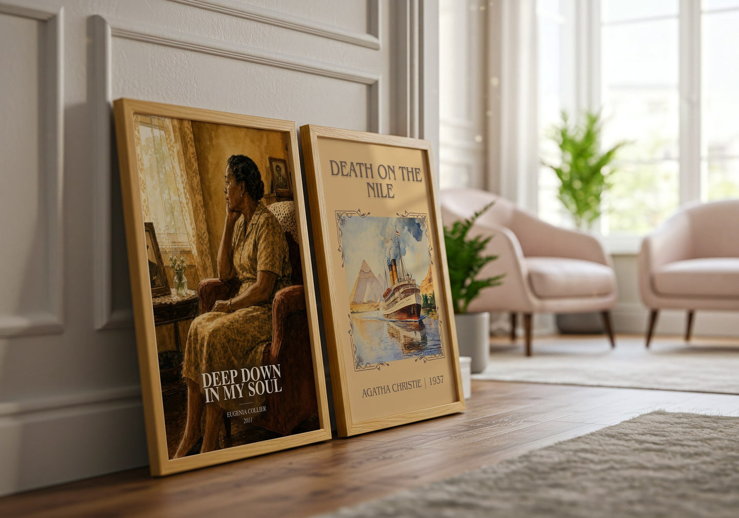 Deep Down In My Soul watercolour print framed by window – literary home decor