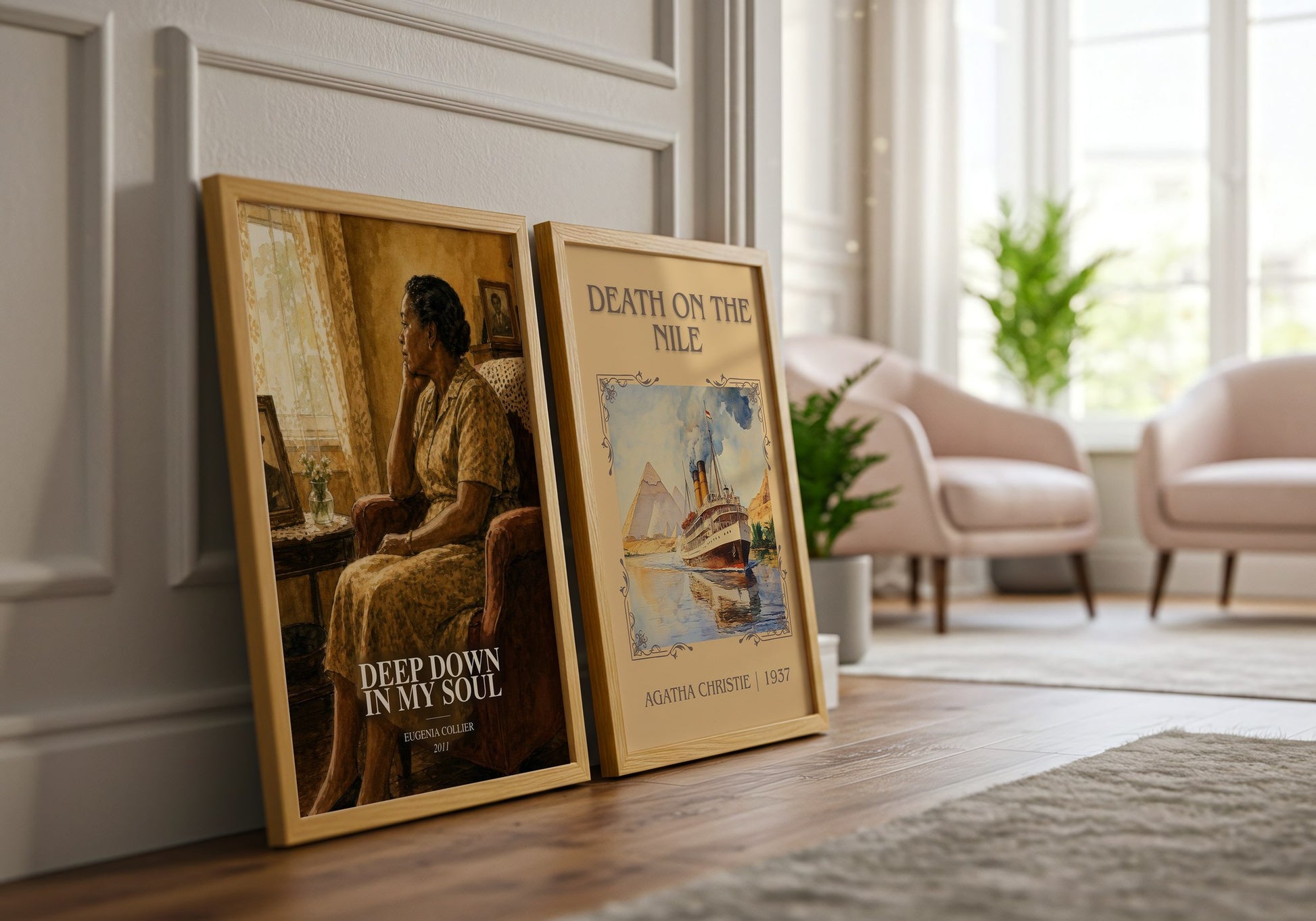 Deep Down In My Soul watercolour print framed by window – literary home decor