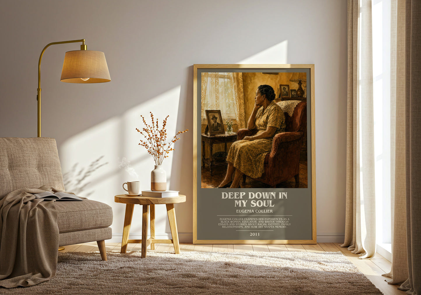 Deep Down In My Soul bookish print on bookshelf – Eugenia Collier fan gift